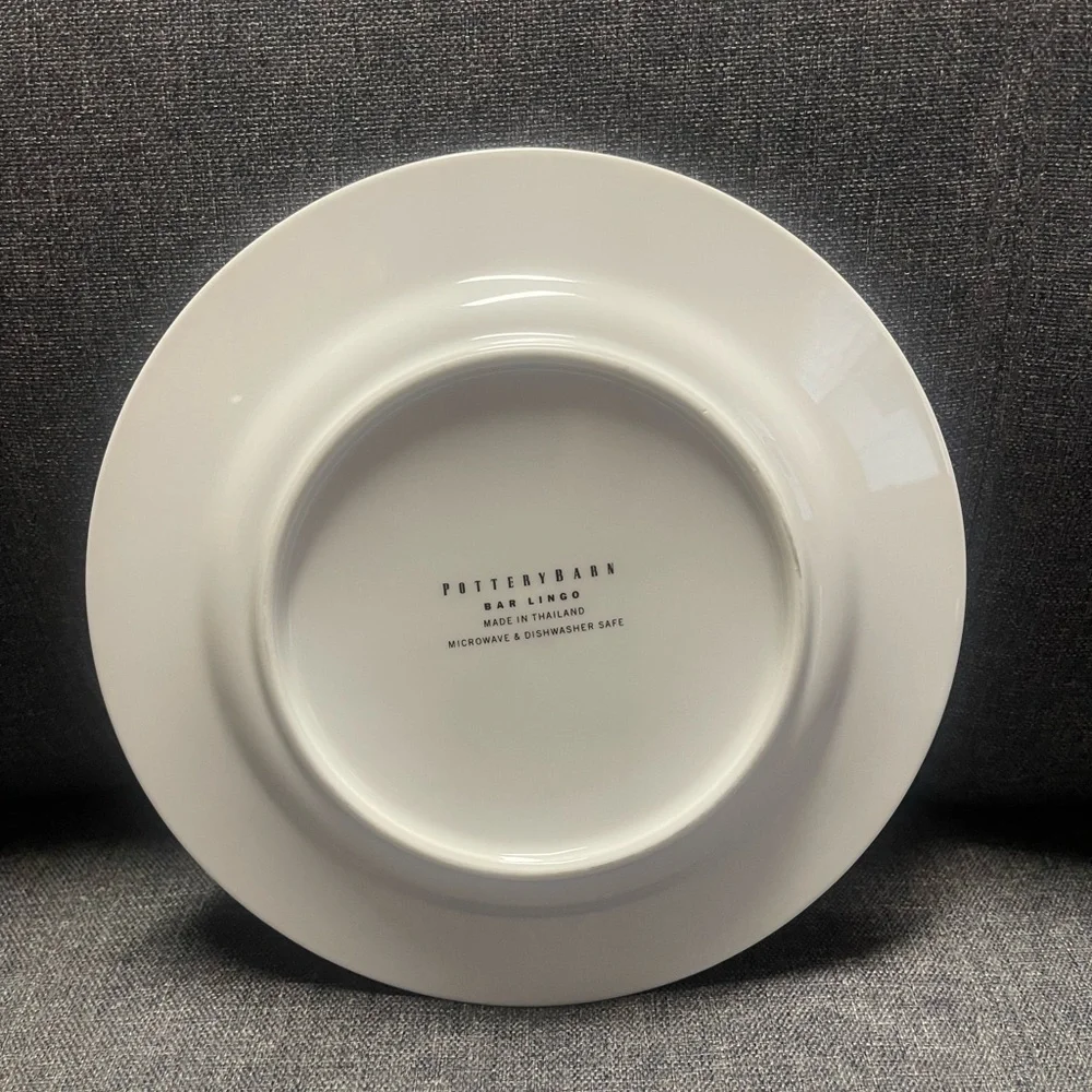 Pottery Barn Bar Lingo Cocktail Plates with Recipe